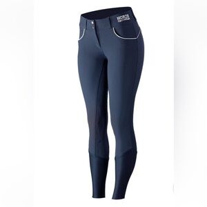 Horze Nordic Performance Silicone Full Seat Breech navy blue/white size 28